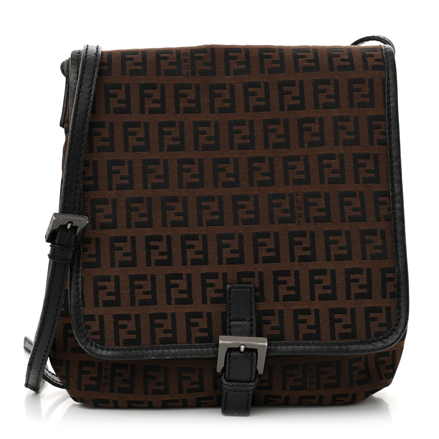 Fendi Zucchino Vitello Baguette Crossbody Tobacco Moro 1 of 12
