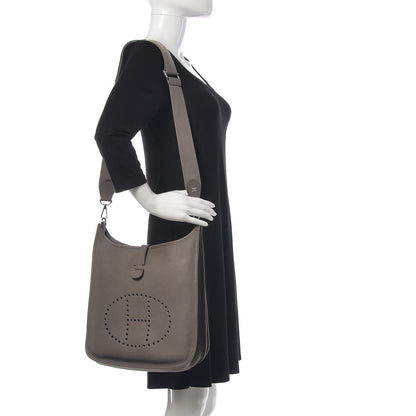 Hermes Taurillon Clemence Evelyne III GM Etain 3 of 11