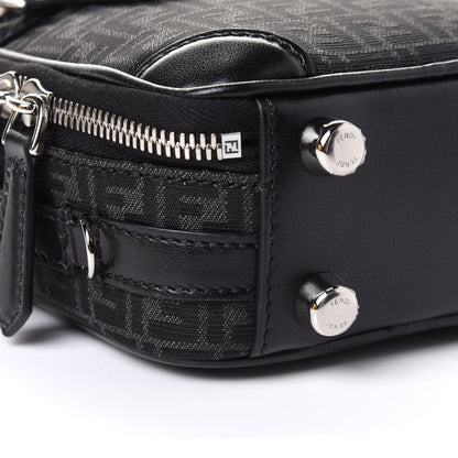 Fendi Recycled Fabric Jacquard Vitello Astro Micro FF Mini Trolley Bag Asfalto Black 9 of 11