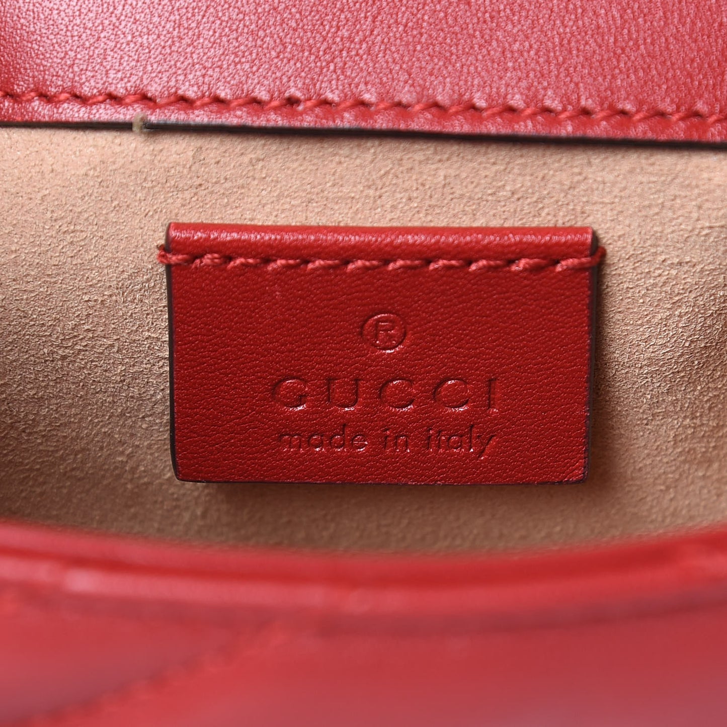 Calfskin Matelasse Super Mini GG Marmont Shoulder Bag Hibiscus Red
