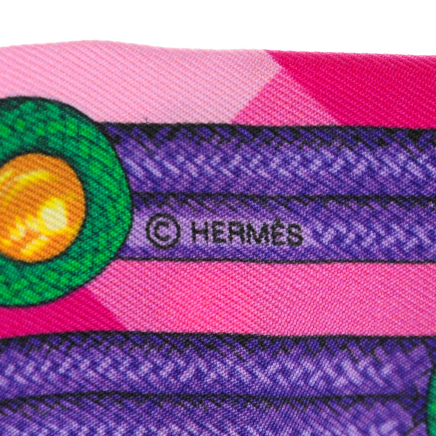 Hermes Silk Brandebourgs Twilly Fuchsia Turquoise Emeraude 5 of 5