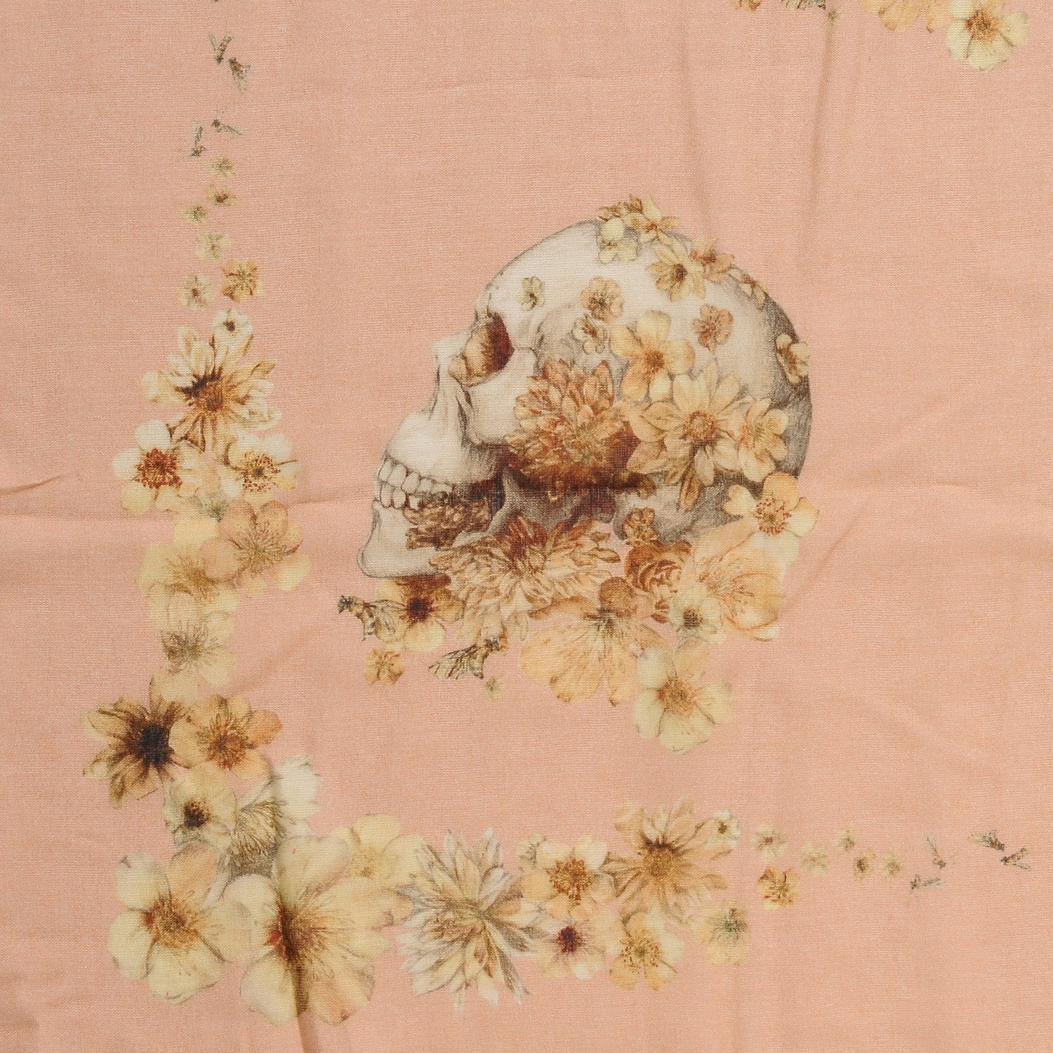 Alexander McQueen Modal Silk Flower Skull Scarf Peach 4 of 5