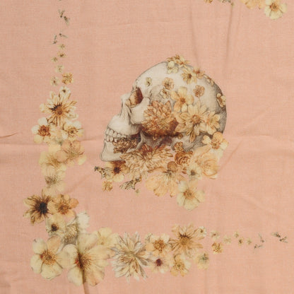 Alexander McQueen Modal Silk Flower Skull Scarf Peach 4 of 5