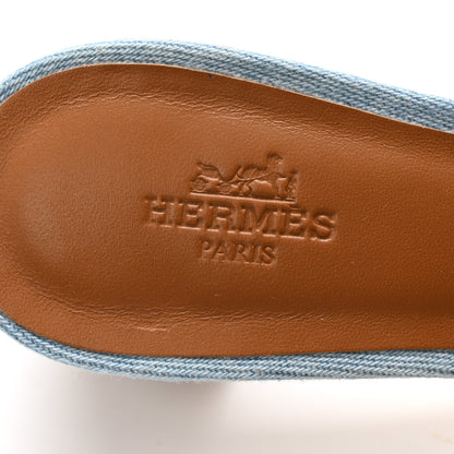 Hermes Denim Oasis Sandals 35 Bleu Clair 6 of 11