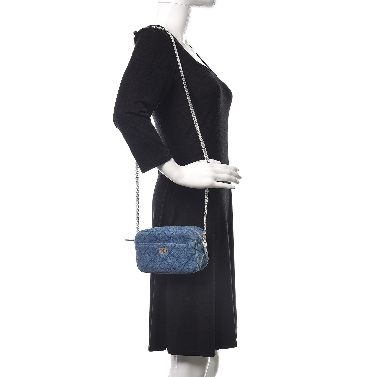 Chanel Denim Mini Reissue Camera Case Blue 2 of 9