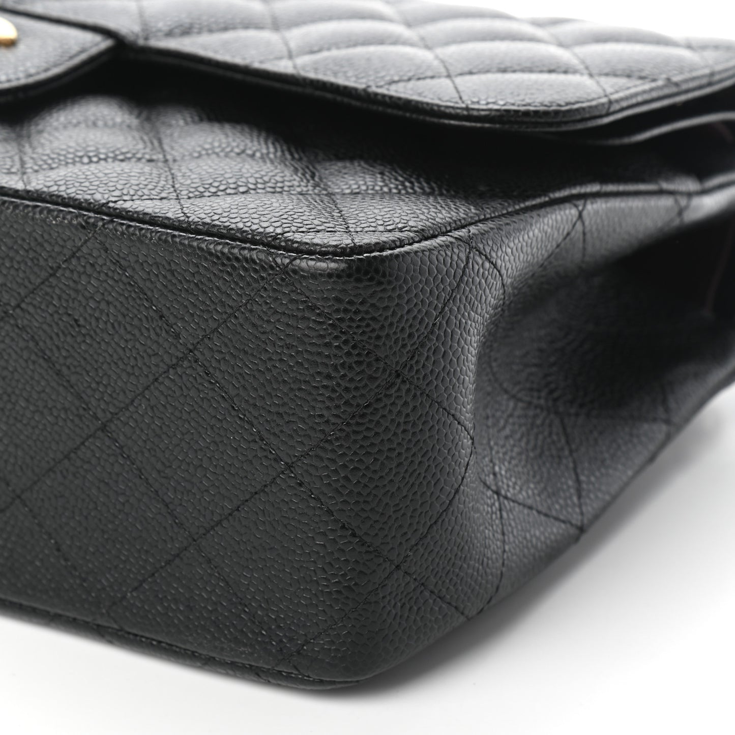 Caviar Quilted Jumbo Double Flap Black