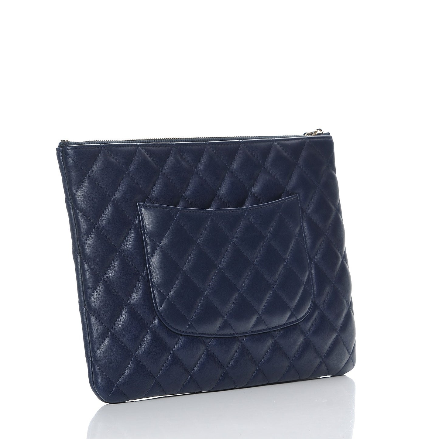 Lambskin Quilted Medium Cosmetic Case Navy