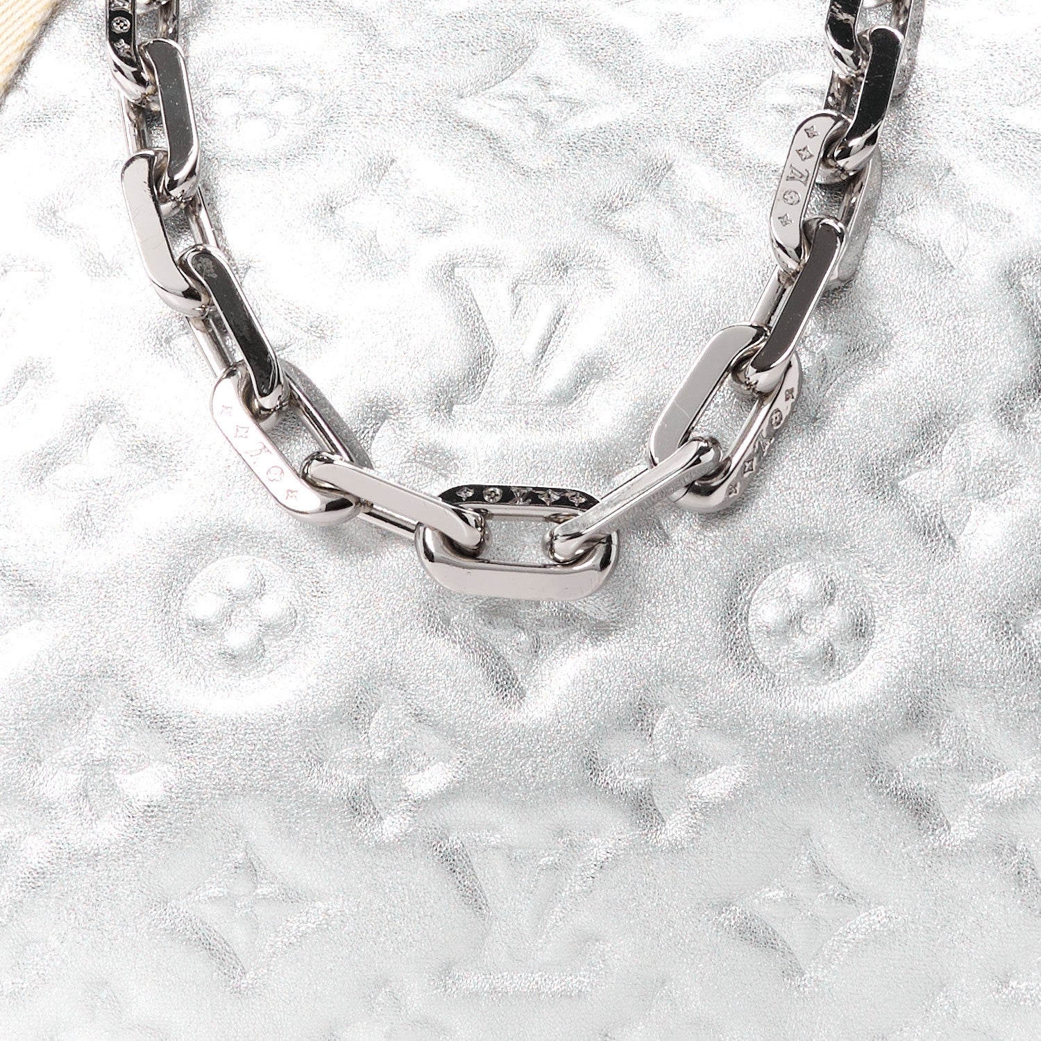 Louis Vuitton Metallic Lambskin Embossed Monogram Coussin BB Silver 10 of 12