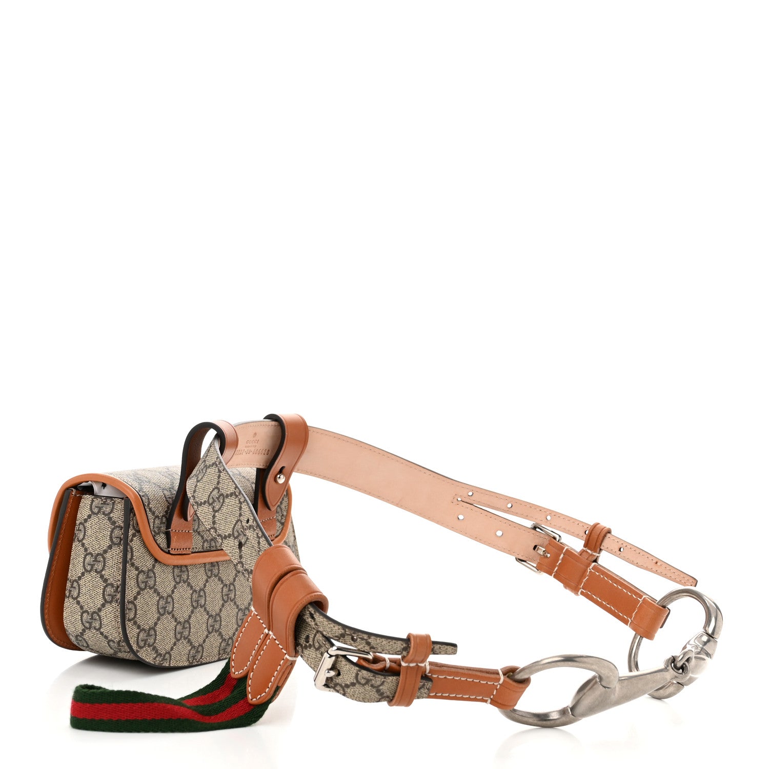 Gucci GG Supreme Monogram Web Bamboo Mini 1947 Belt Bag 80 32 Beige 3 of 11