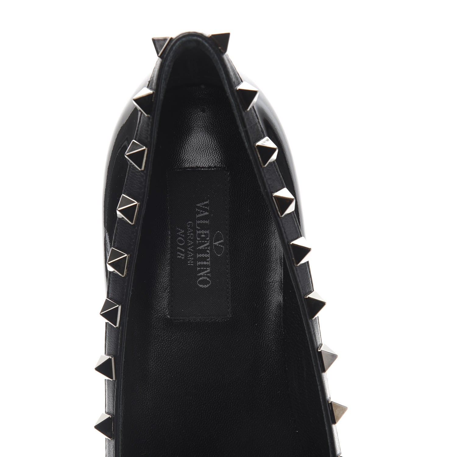 Valentino Garavani Patent Rockstud Ballerina Flats 37 Black 6 of 9