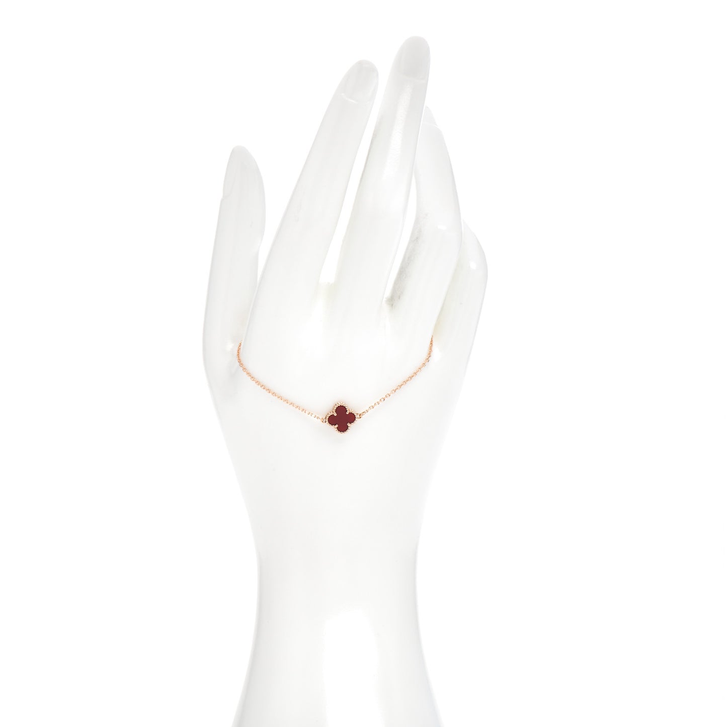 18K Rose Gold Carnelian Sweet Alhambra Bracelet