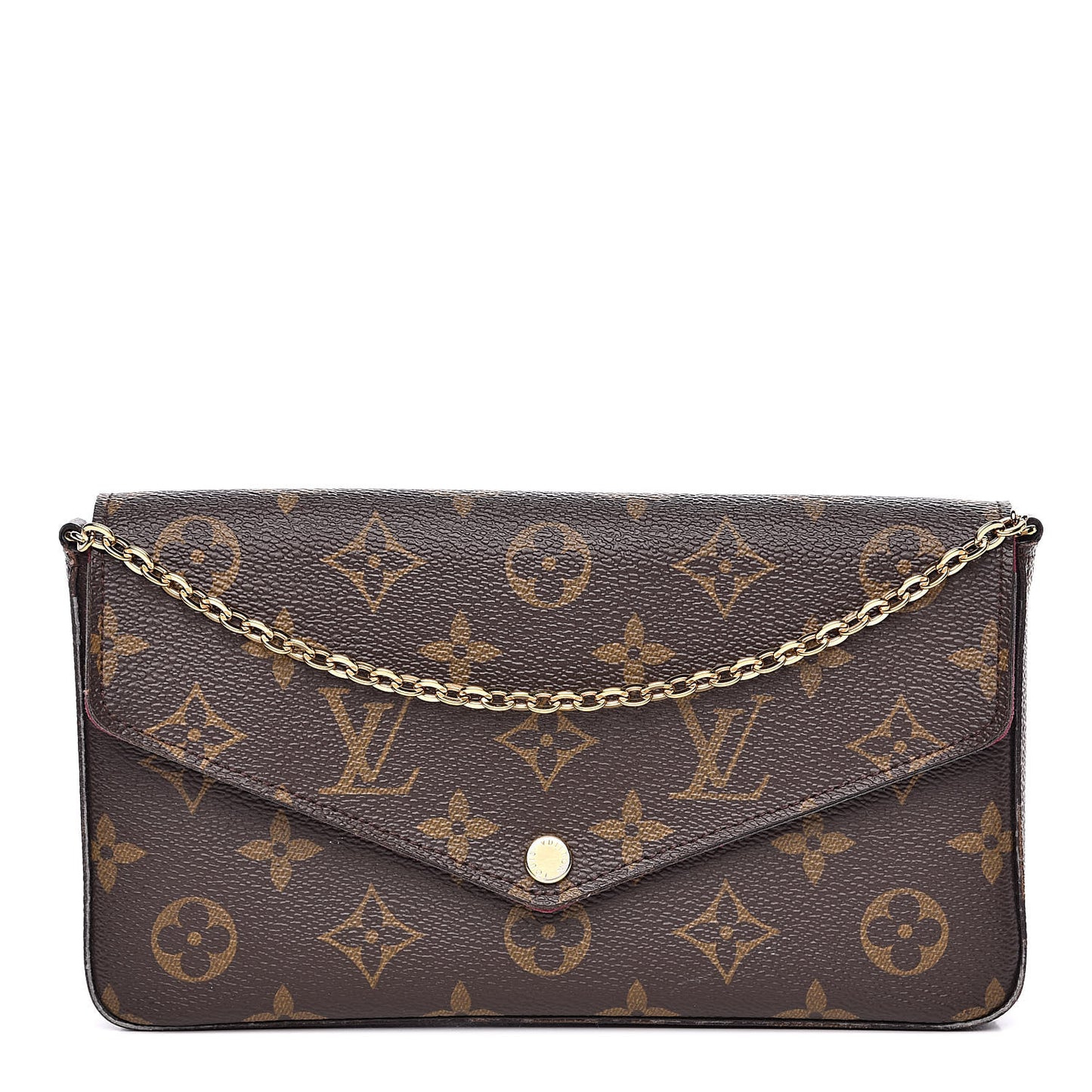 Monogram Pochette Felicie Chain Wallet Fuchsia
