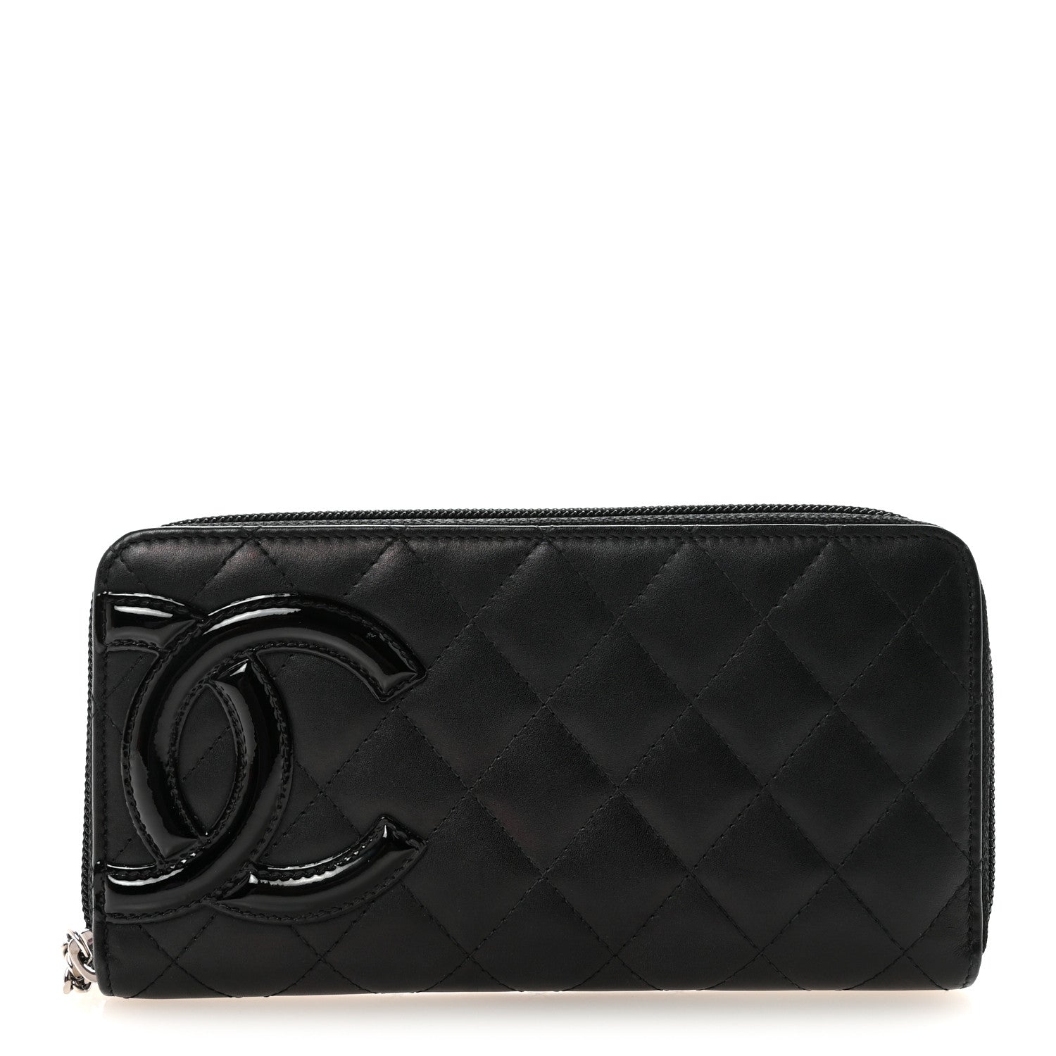Chanel Calfskin Quilted Cambon Large Gusset Zip Around Wallet Black 1 of 9
