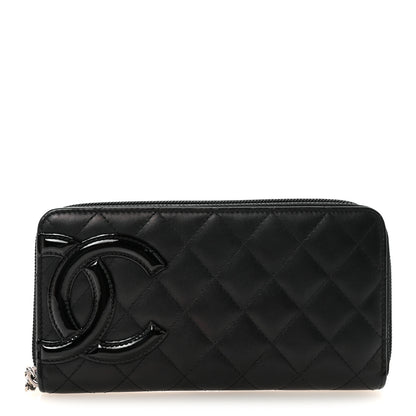 Chanel Calfskin Quilted Cambon Large Gusset Zip Around Wallet Black 1 of 9