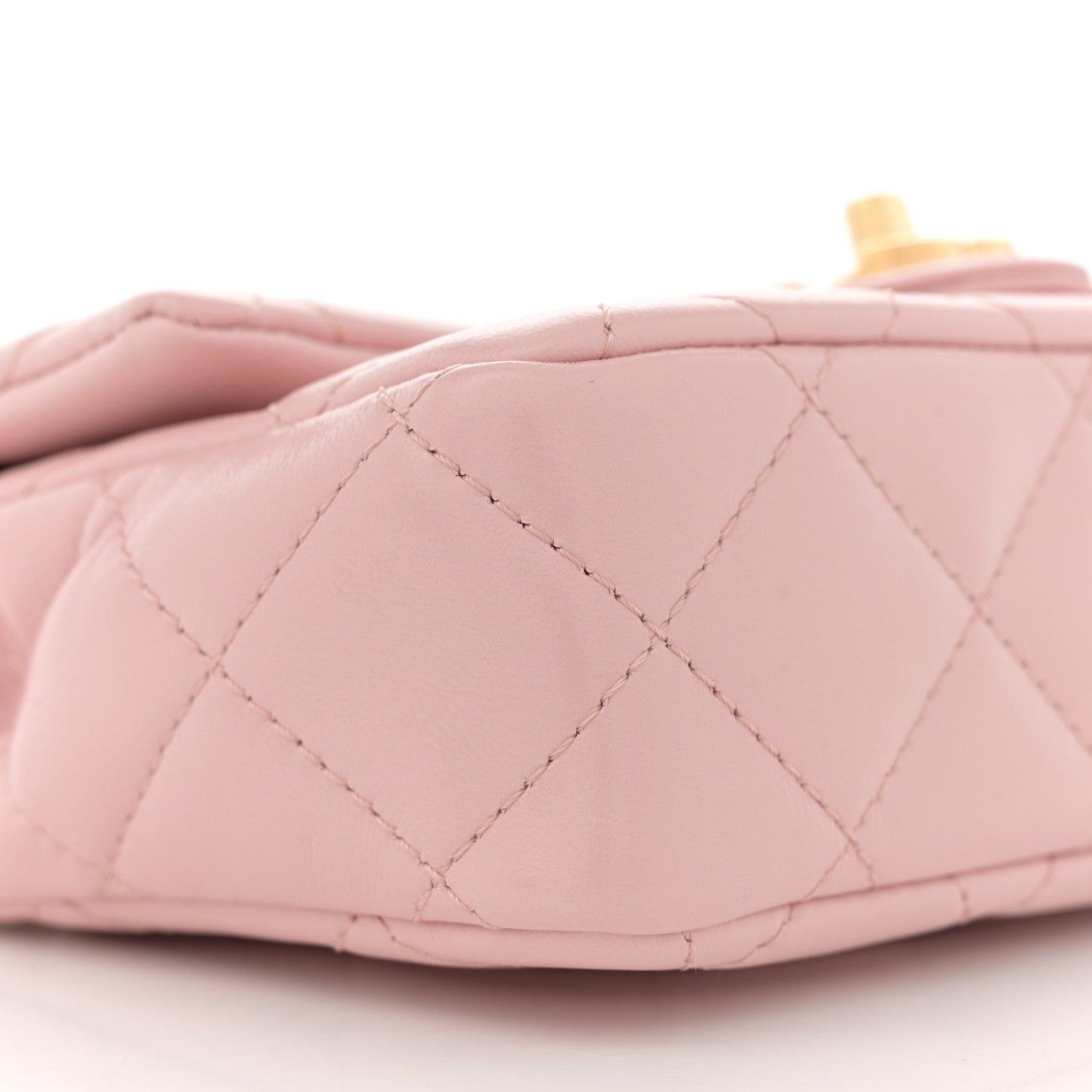 Chanel Shiny Lambskin Quilted Golden Links Top Handle Flap Light Pink 9 of 11