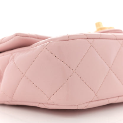 Chanel Shiny Lambskin Quilted Golden Links Top Handle Flap Light Pink 9 of 11