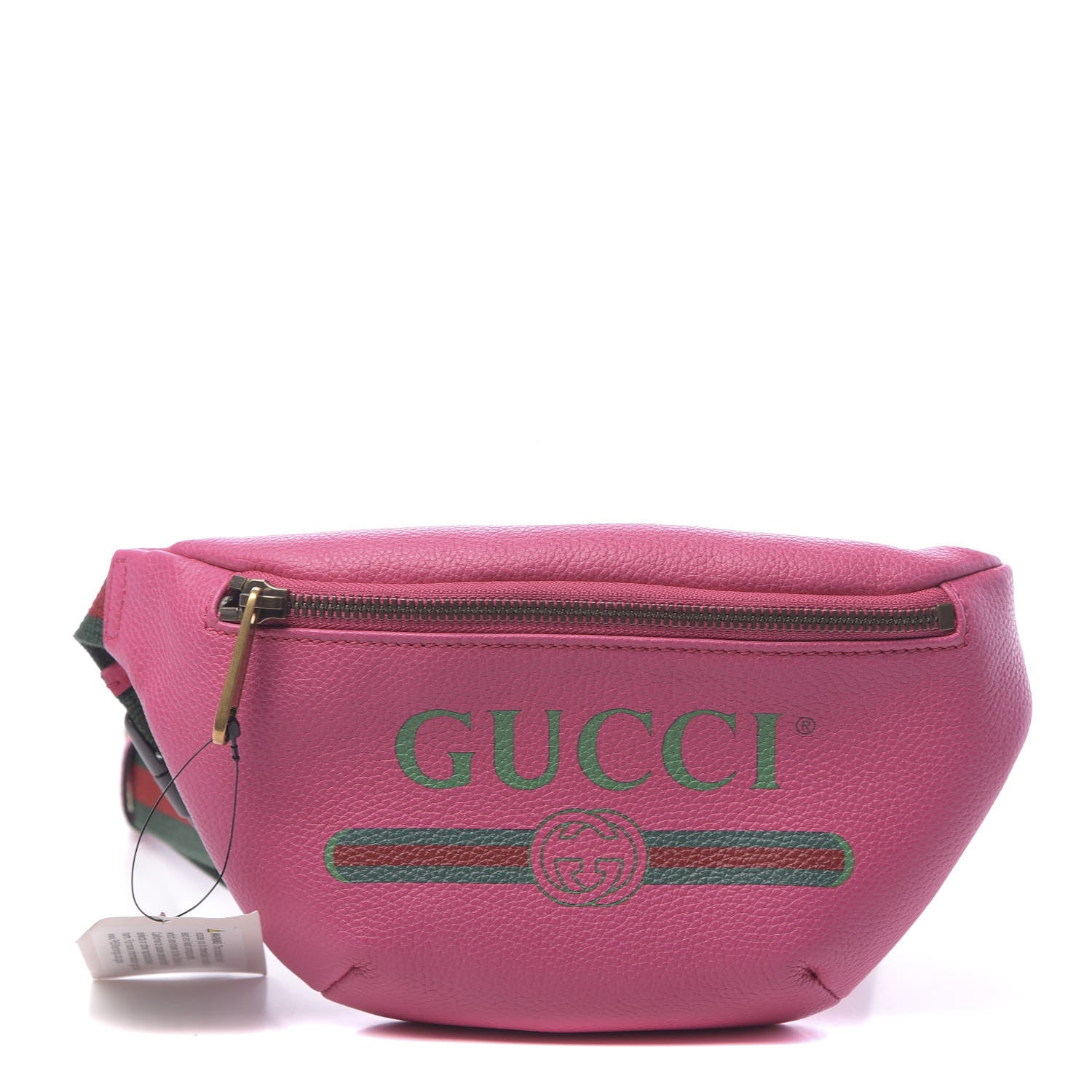 Gucci Grained Calfskin Small Logo Belt Bag Box Pink Green 1 of 10
