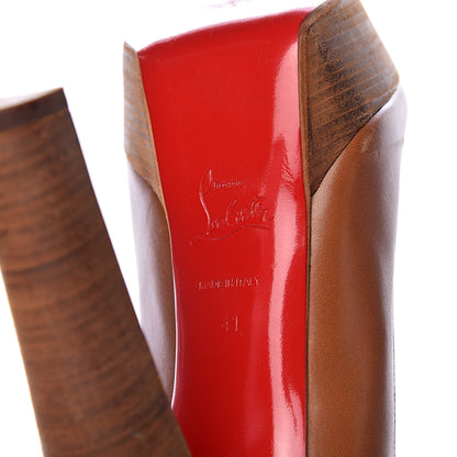 Christian Louboutin Calfskin Bibi 140 Pumps 41 Brown 7 of 17