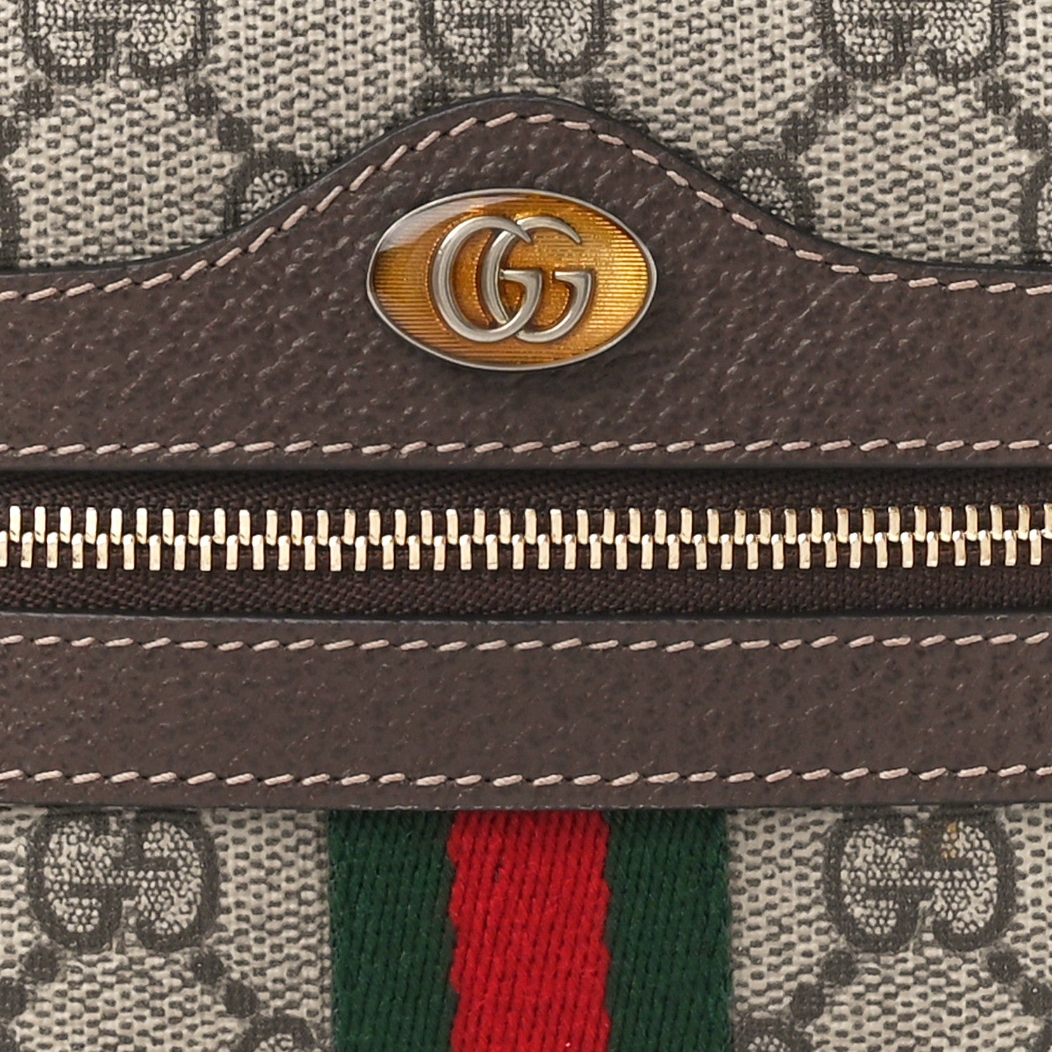 Gucci GG Supreme Monogram Web Mini Ophidia Shoulder Bag Brown 8 of 10