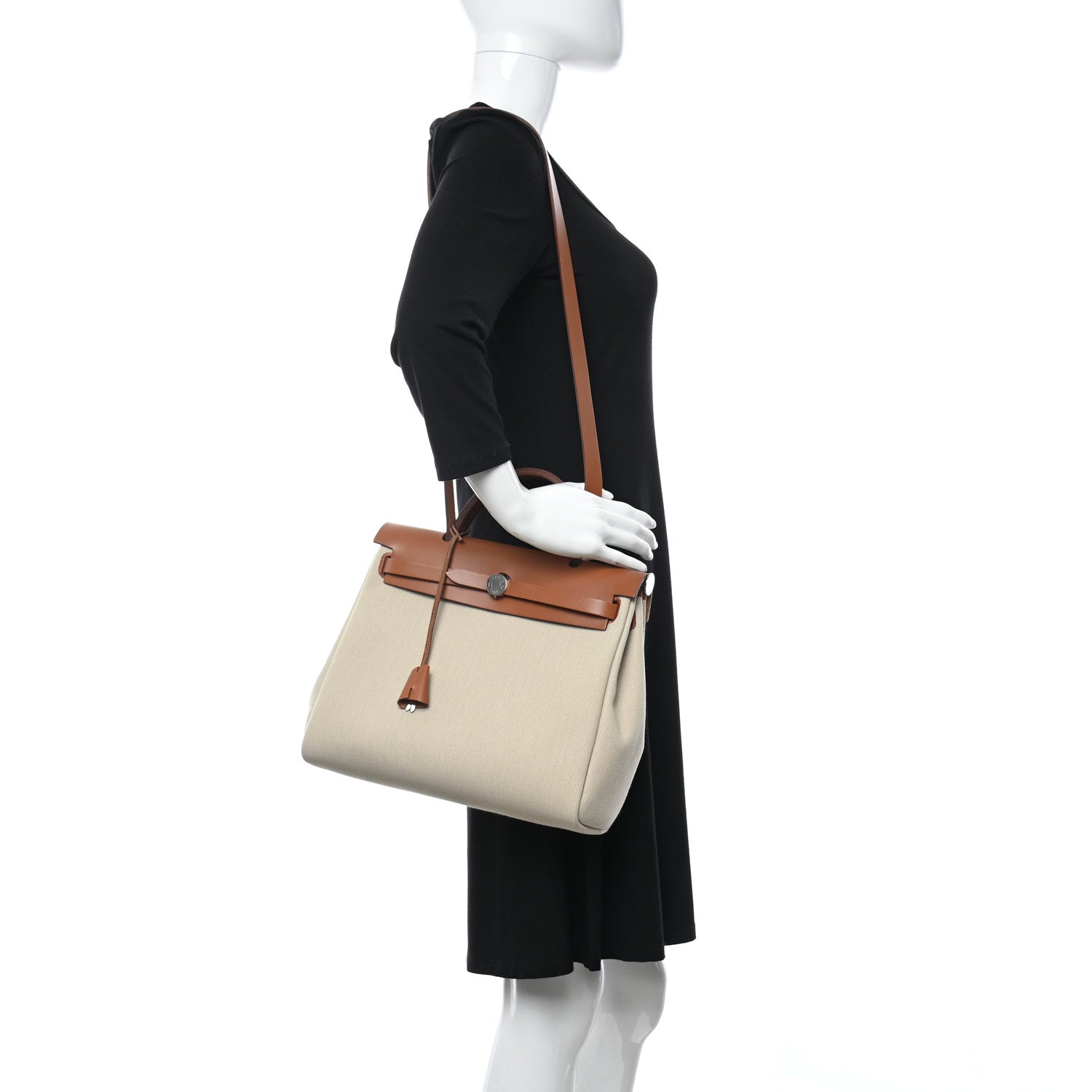Hermes Vache Hunter Criss Viking Herbag Zip Retourne 31 PM Beton Fauve 2 of 12