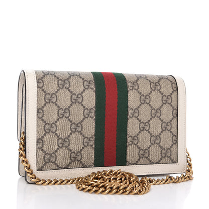 Gucci GG Supreme Monogram Web Queen Margaret Chain Wallet White 3 of 9