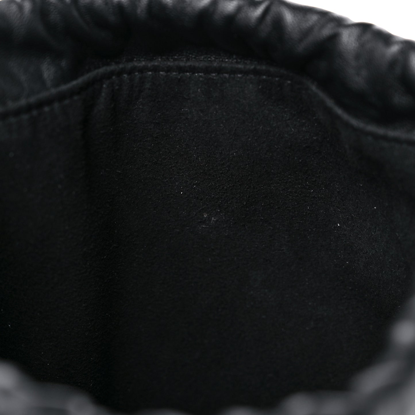 Soft Nappa Logo Small Drawstring Pouch Bag Black Sunflower