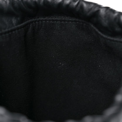 Fendi Soft Nappa Logo Small Drawstring Pouch Bag Black Sunflower 11 of 14