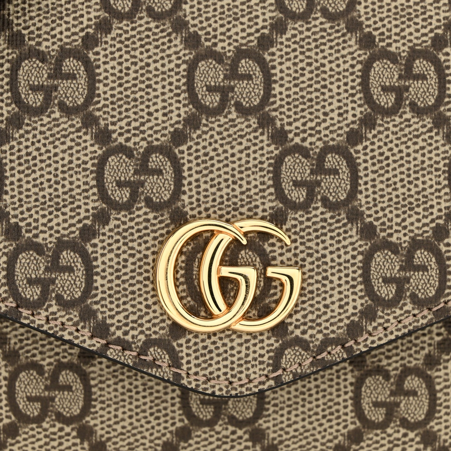GG Supreme Monogram Textured Dollar Calfskin Web Mini Ophidia Envelope Shoulder Bag Beige Ebony New Acero