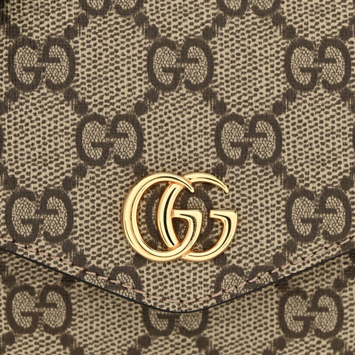 Gucci GG Supreme Monogram Textured Dollar Calfskin Web Mini Ophidia Envelope Shoulder Bag Beige Ebony New Acero 11 of 12