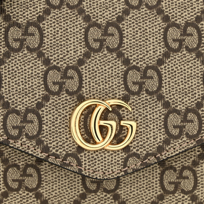 Gucci GG Supreme Monogram Textured Dollar Calfskin Web Mini Ophidia Envelope Shoulder Bag Beige Ebony New Acero 11 of 12