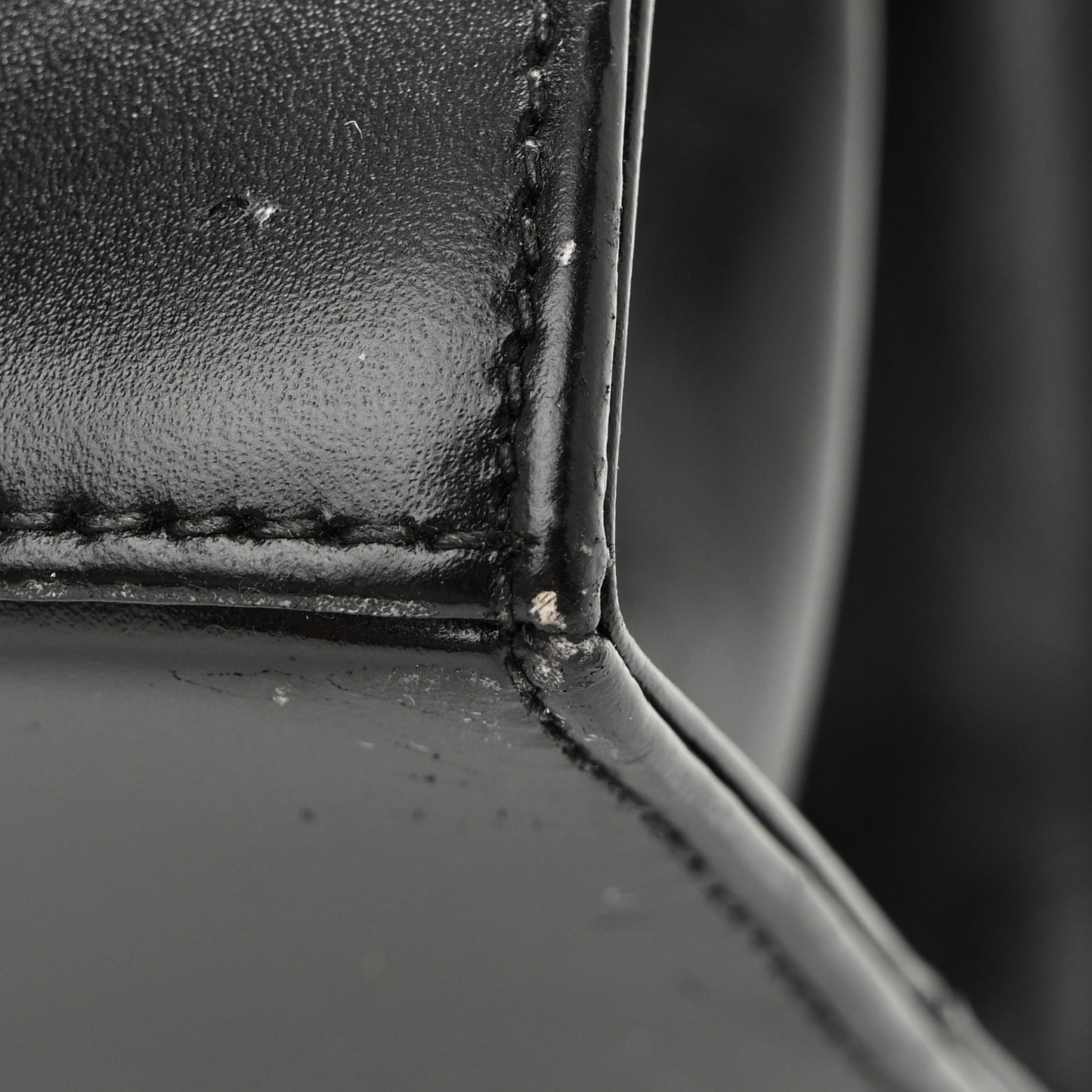 Hammered Calfskin Small Iconic Top Handle Bag Black Black