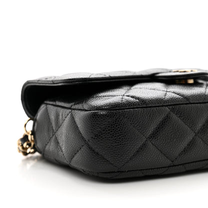 Chanel Caviar Quilted Flap Phone Holder With Chain Black 11 of 12