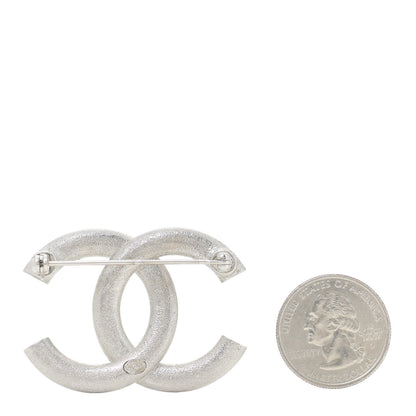Chanel Baguette Crystal CC Brooch Silver 2 of 4