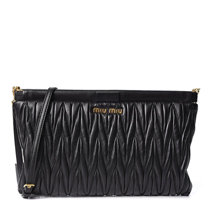 Miu Miu Nappa Matelasse Crossbody Clutch Black 1 of 8