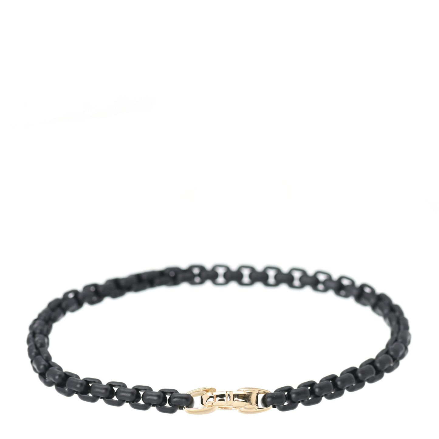 Stainless Steel 14K Yellow Gold Acrylic Bel Aire 4mm Chain Bracelet Black M