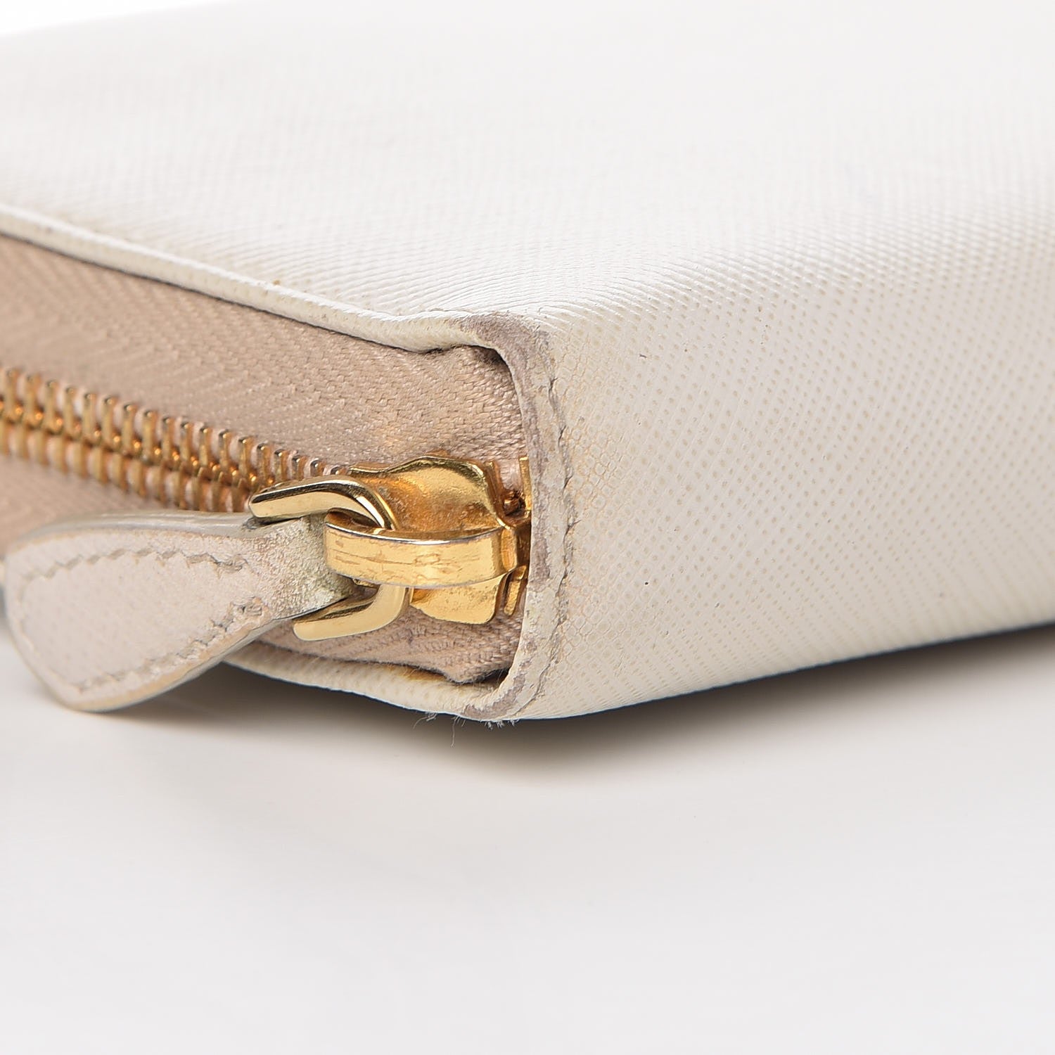 Prada Saffiano Metal Zip Around Wallet Talco 11 of 17