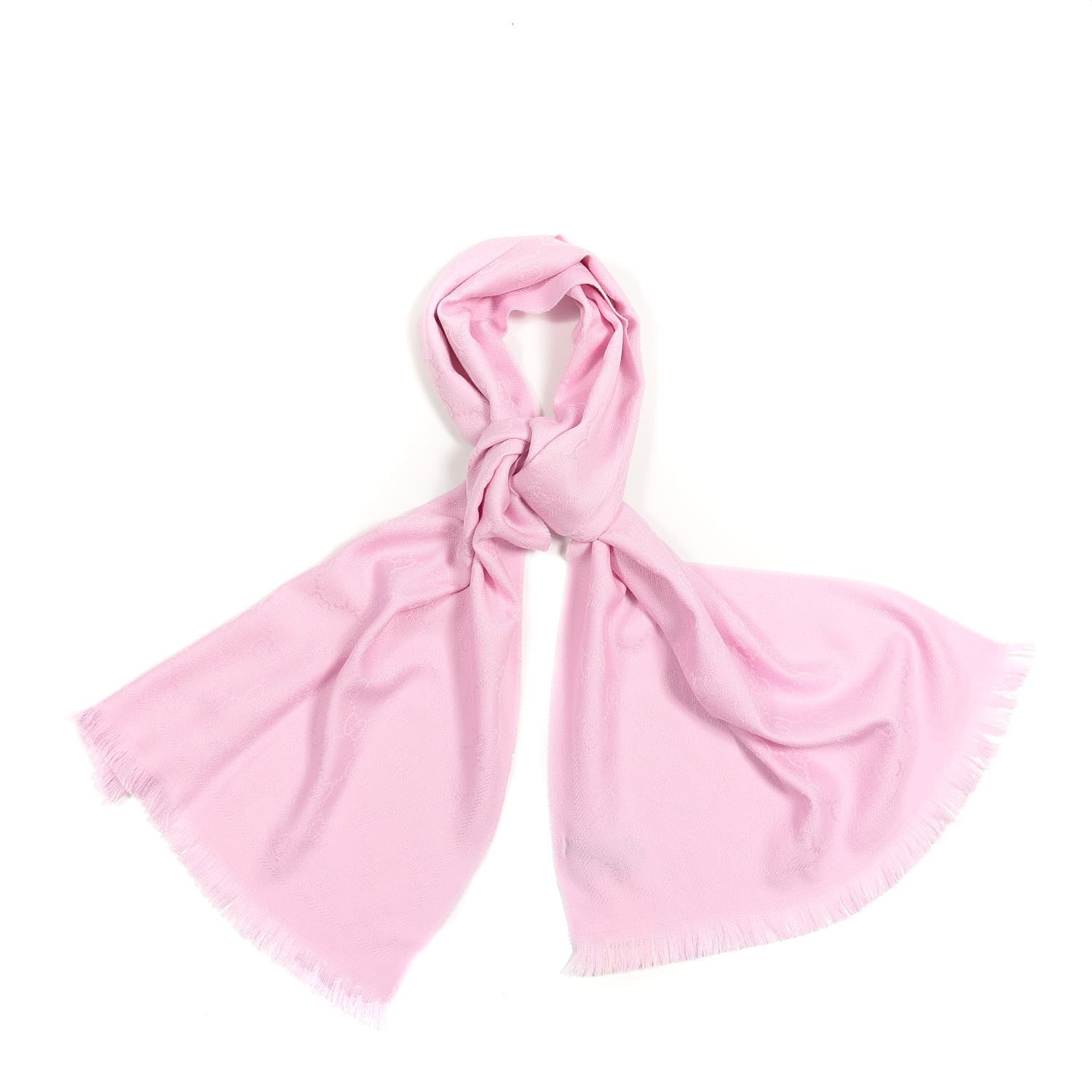 Gucci Wool Silk GG Monogram GGNat Scarf Rose 1 of 4