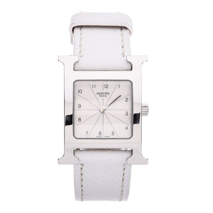 Cartier HERMES Stainless Steel Epsom 21mm Heure H Hour Quartz Watch Blanc 1 of 9