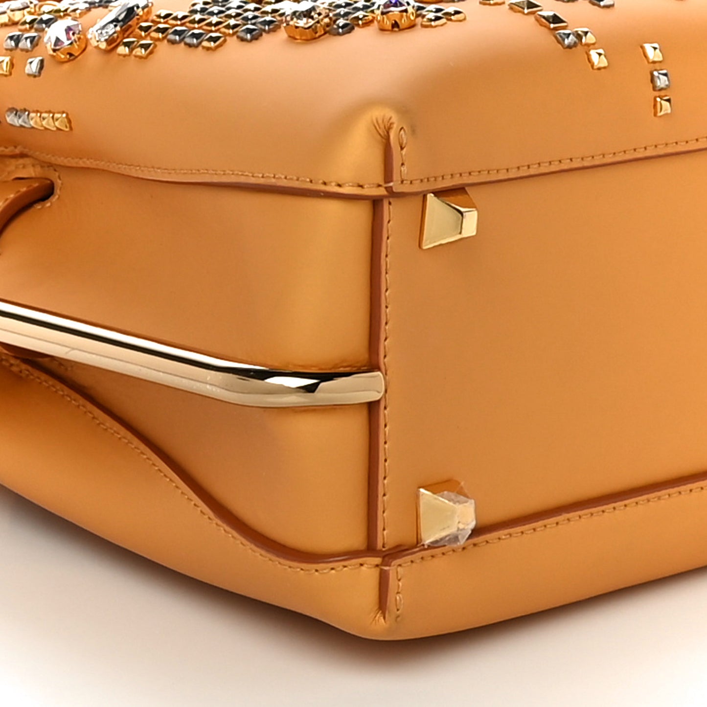 Calfskin Swarovski Crystal Ball Mini Milla Tote Yellow