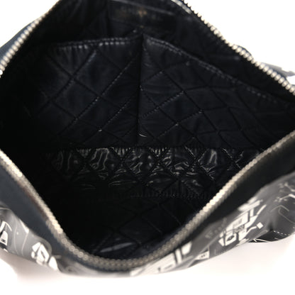 Chanel Coated Canvas Airline Cosmetic Pouch Black White 5 of 8