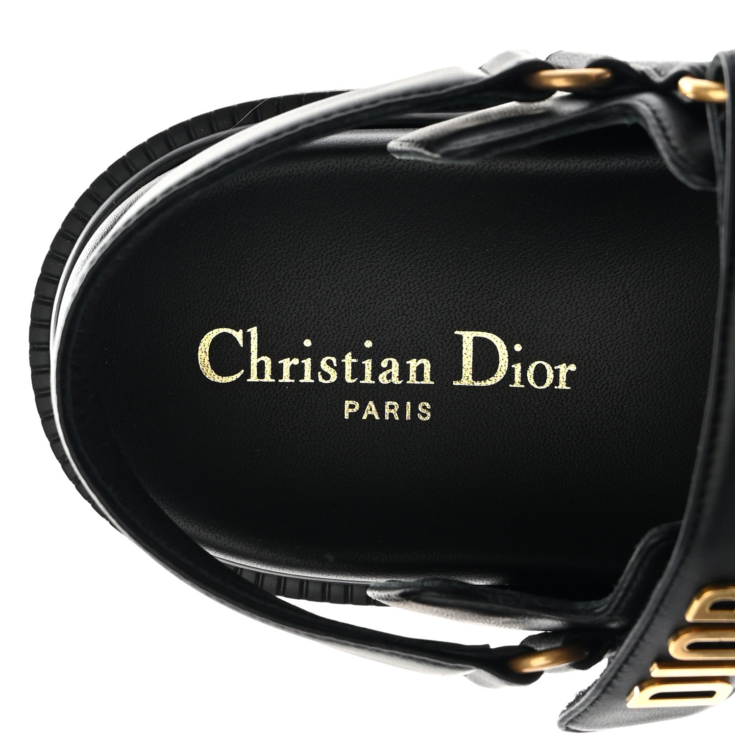Christian Dior Lambskin Dioract 10mm Sandals 40 Black 8 of 13