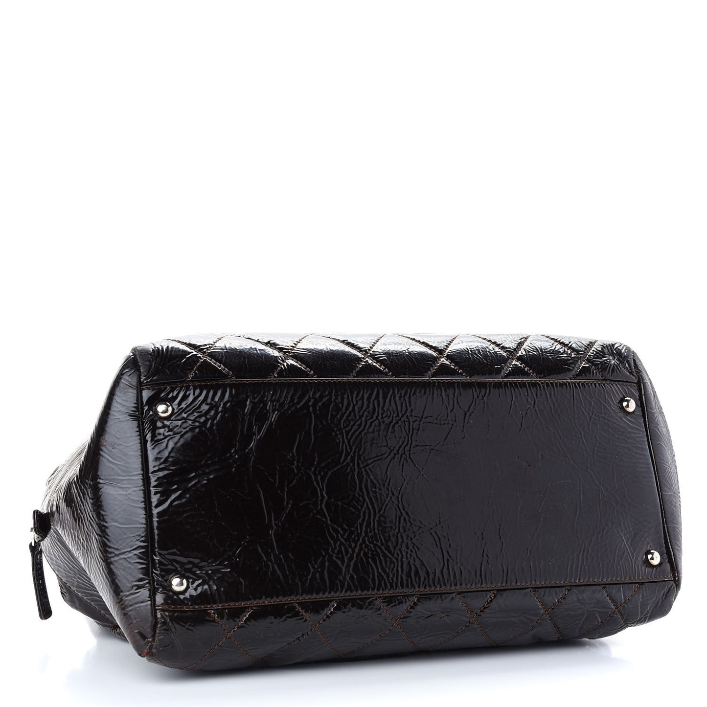 Patent Quilted Petit Timeless Shopping Tote PTT