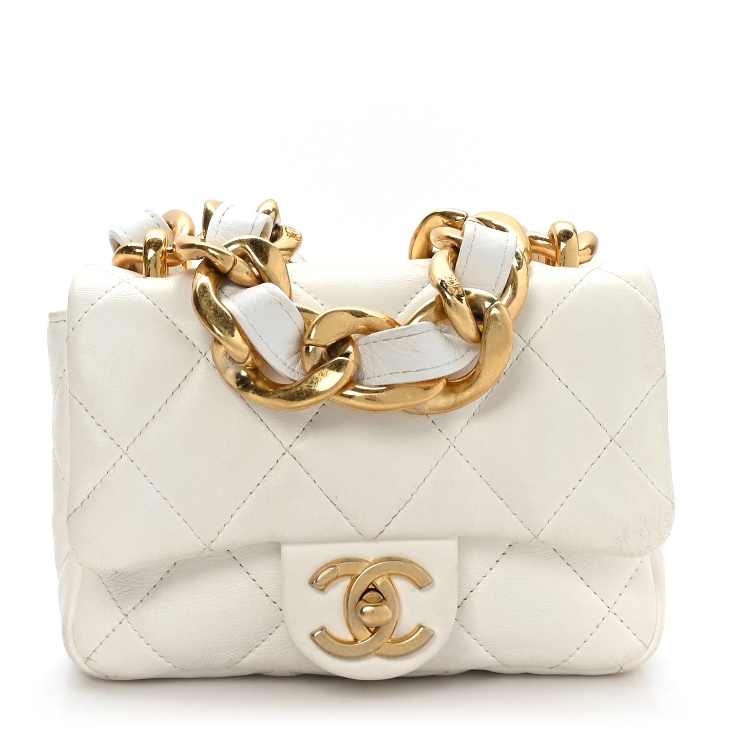 Chanel Lambskin Quilted Mini Funky Town Flap White 1 of 12
