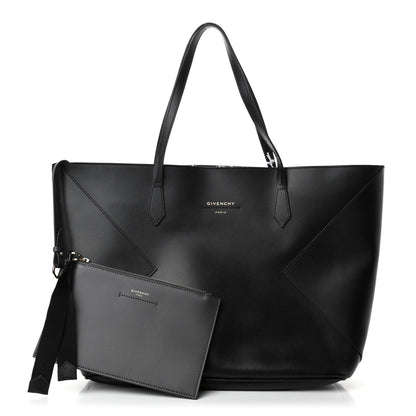 Givenchy Smooth Calfskin Wing Shopper Tote Black White 1 of 4