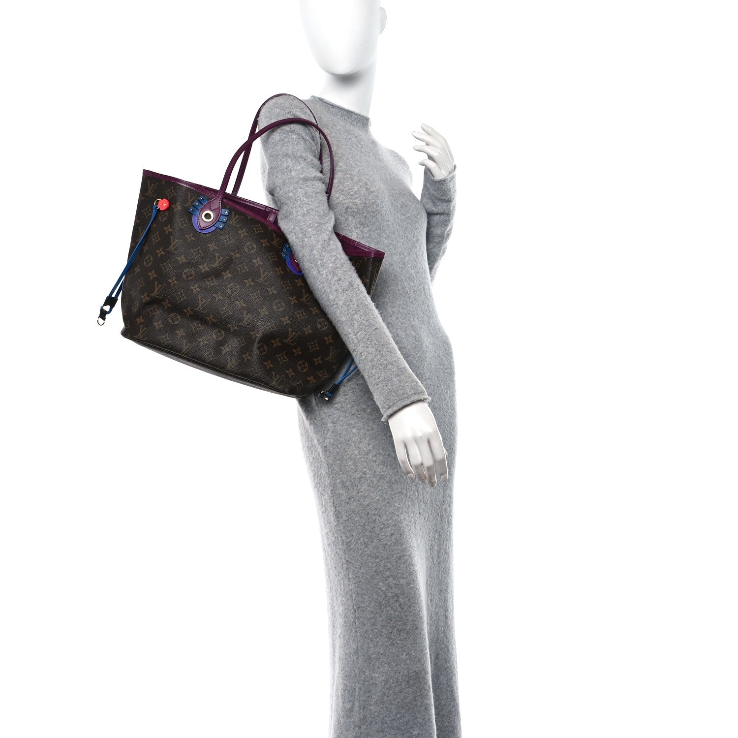 Louis Vuitton Monogram Totem Neverfull MM Magenta 3 of 11