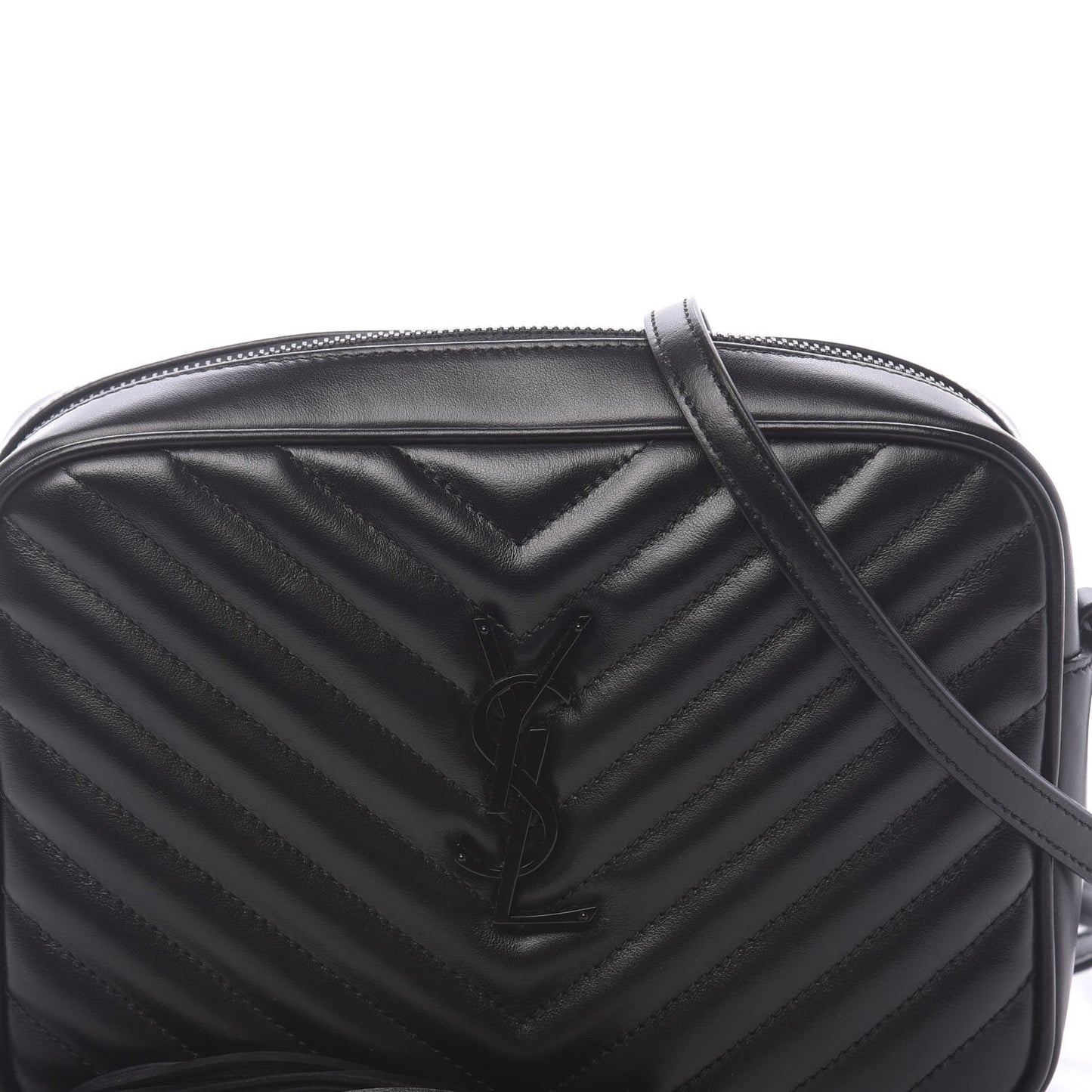 Calfskin Matelasse Monogram Lou Camera Bag Black