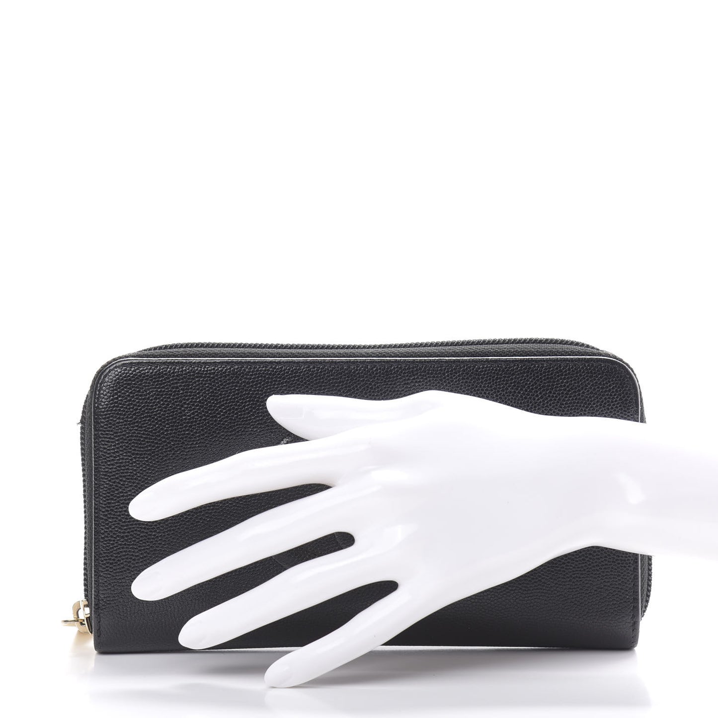 Caviar Large Timeless CC Zip Around Wallet Black