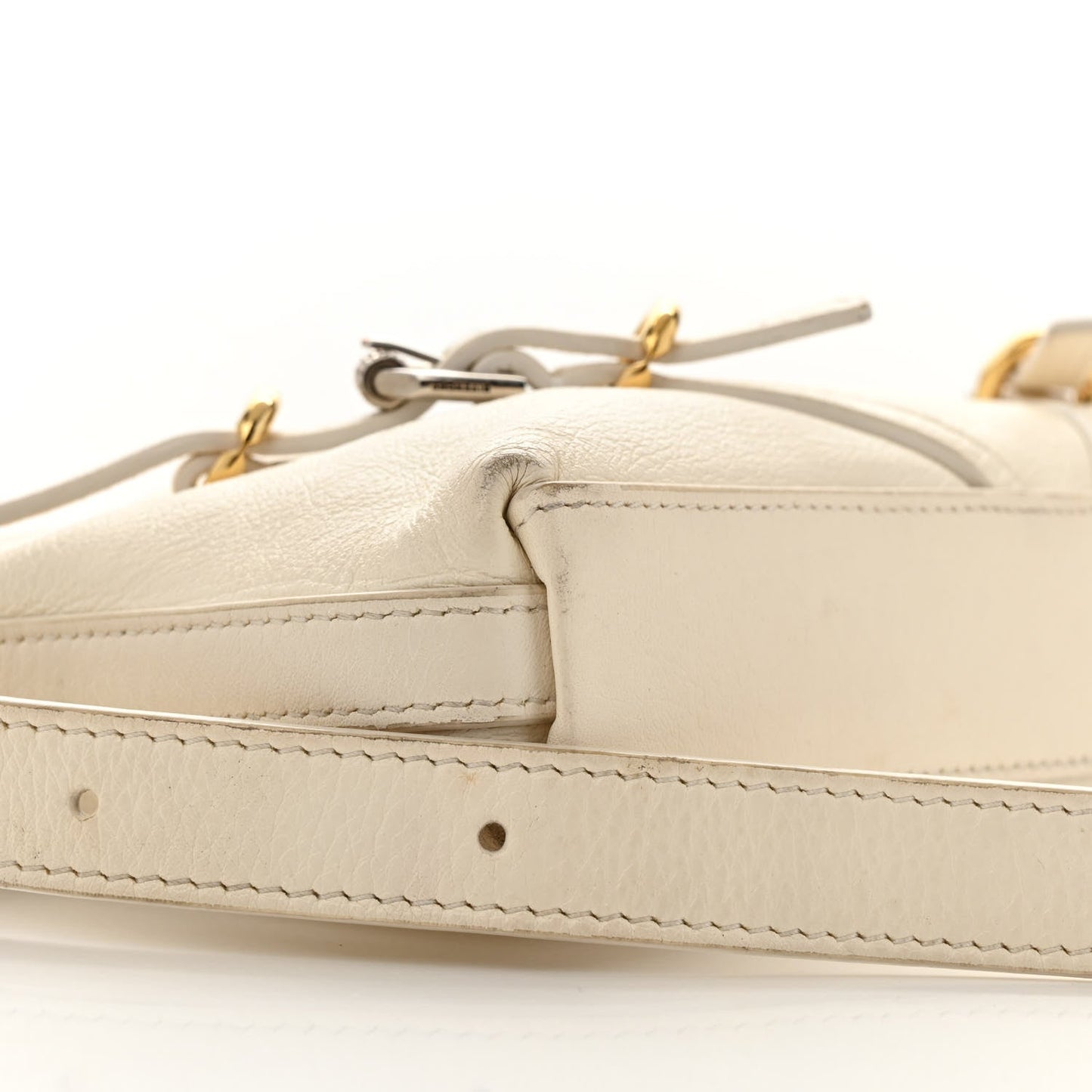 Tumbled Calfskin Mini Voyou Boyfriend Party Bag White