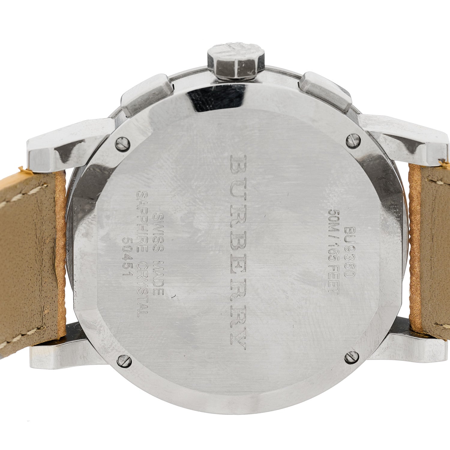 Burberry Stainless Steel Calfskin 43mm Haymarket Chronograph Quartz Watch BU9360 4 of 4