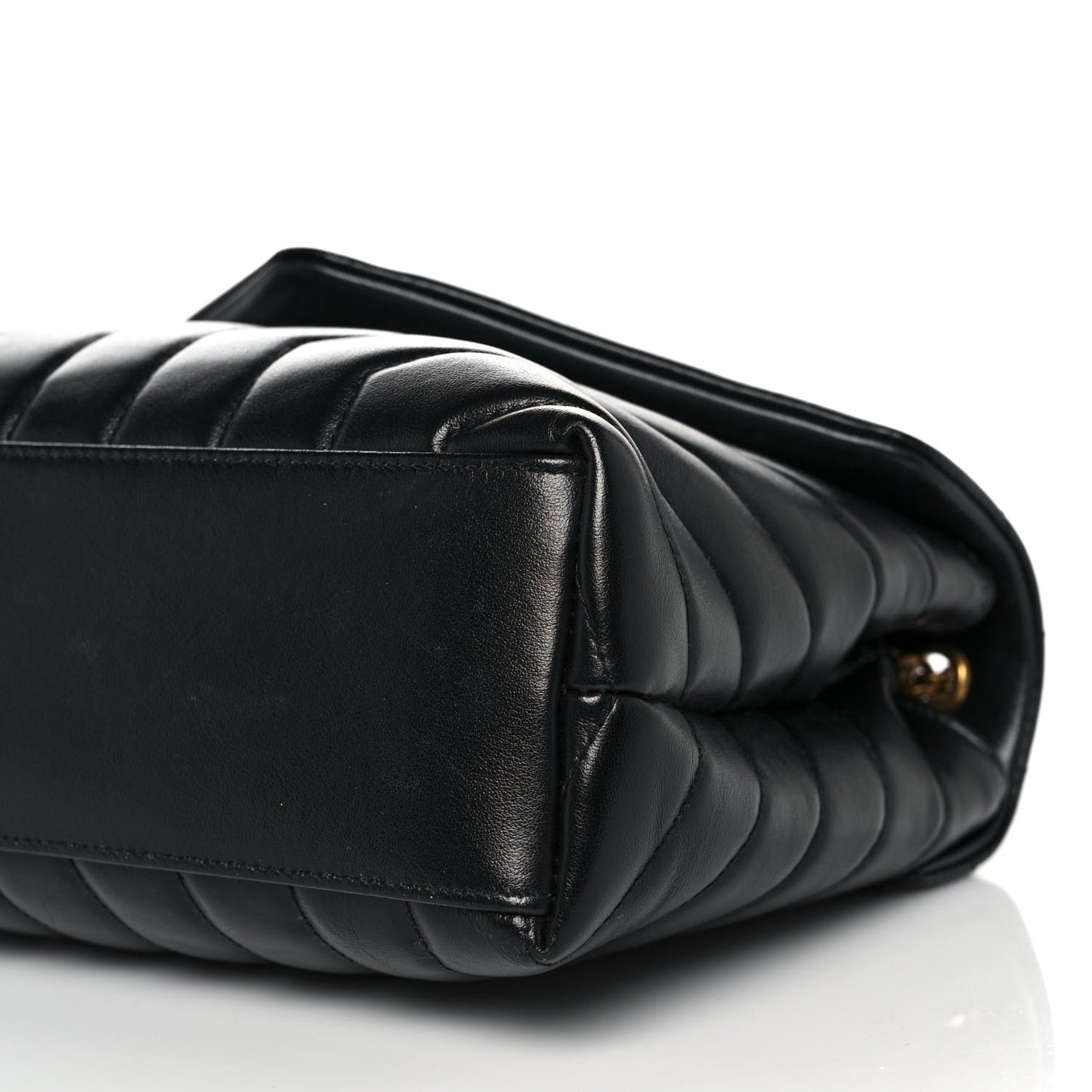 Calfskin Y Quilted Monogram Small Loulou Chain Satchel Black